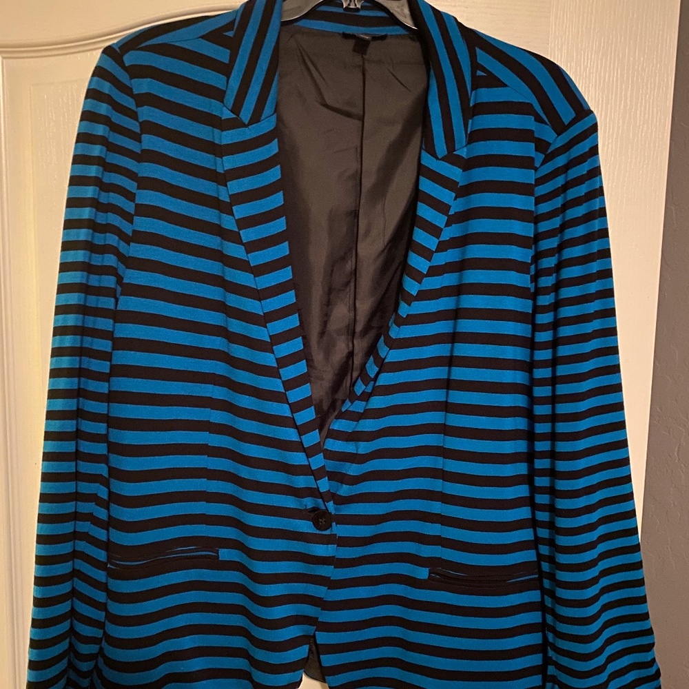 Turquoise & Black Blazer